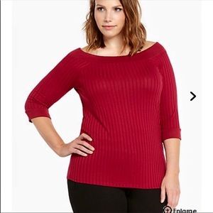 NWT Torrid Merlot red  scoop neck top size 3X
